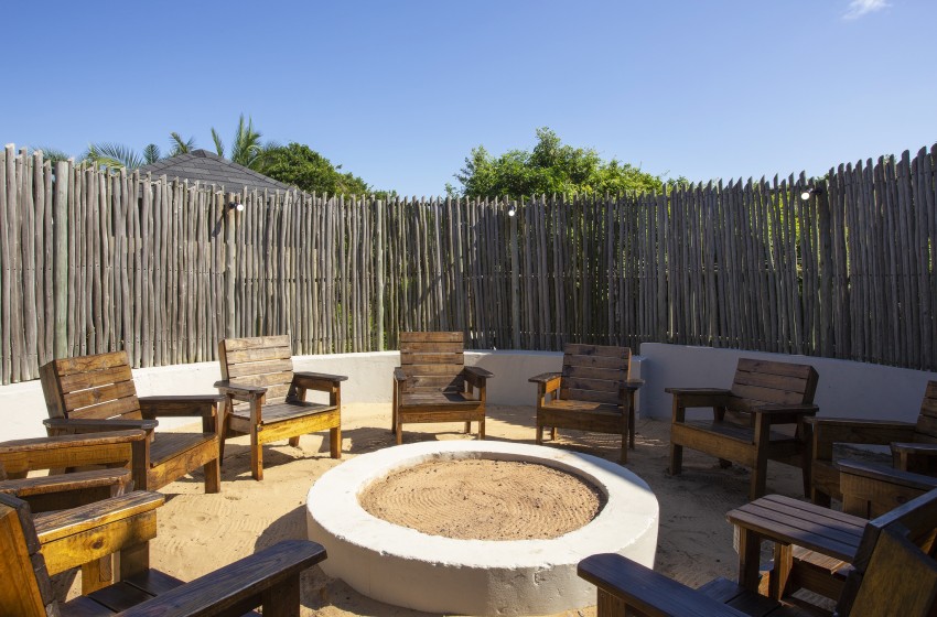 Boma area at Baleia Azul 15 in Ponta Mamoli