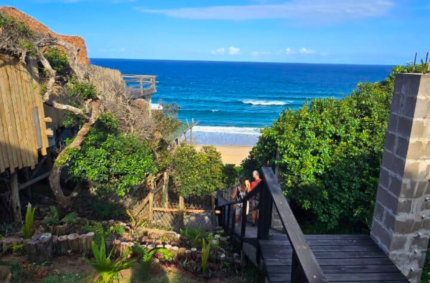 stairs to the beach at Salt and Sun in Ponta Malongane