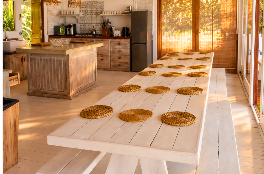 dining table at Aloha 7 in Ponta Mamoli