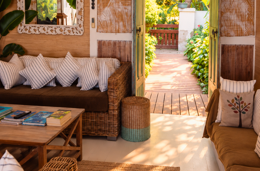 inside seating at Aloha 7 in Ponta Mamoli